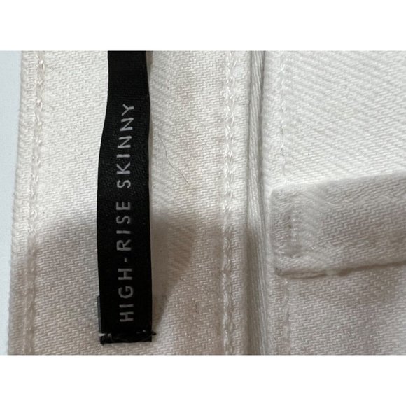 NWT BANANA REPUBLIC High Rise Skinny Ankle Jeans Sz 34 White Stretch #668482 - Picture 6 of 7